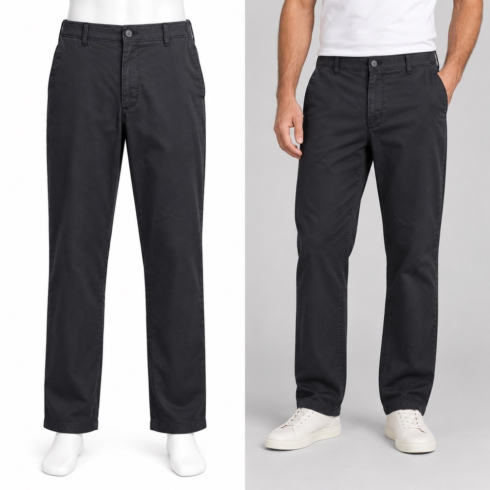 Lee Extreme Comfort Pants Mens 36x31 Black Relaxed Fit Stretch Chino Workwear